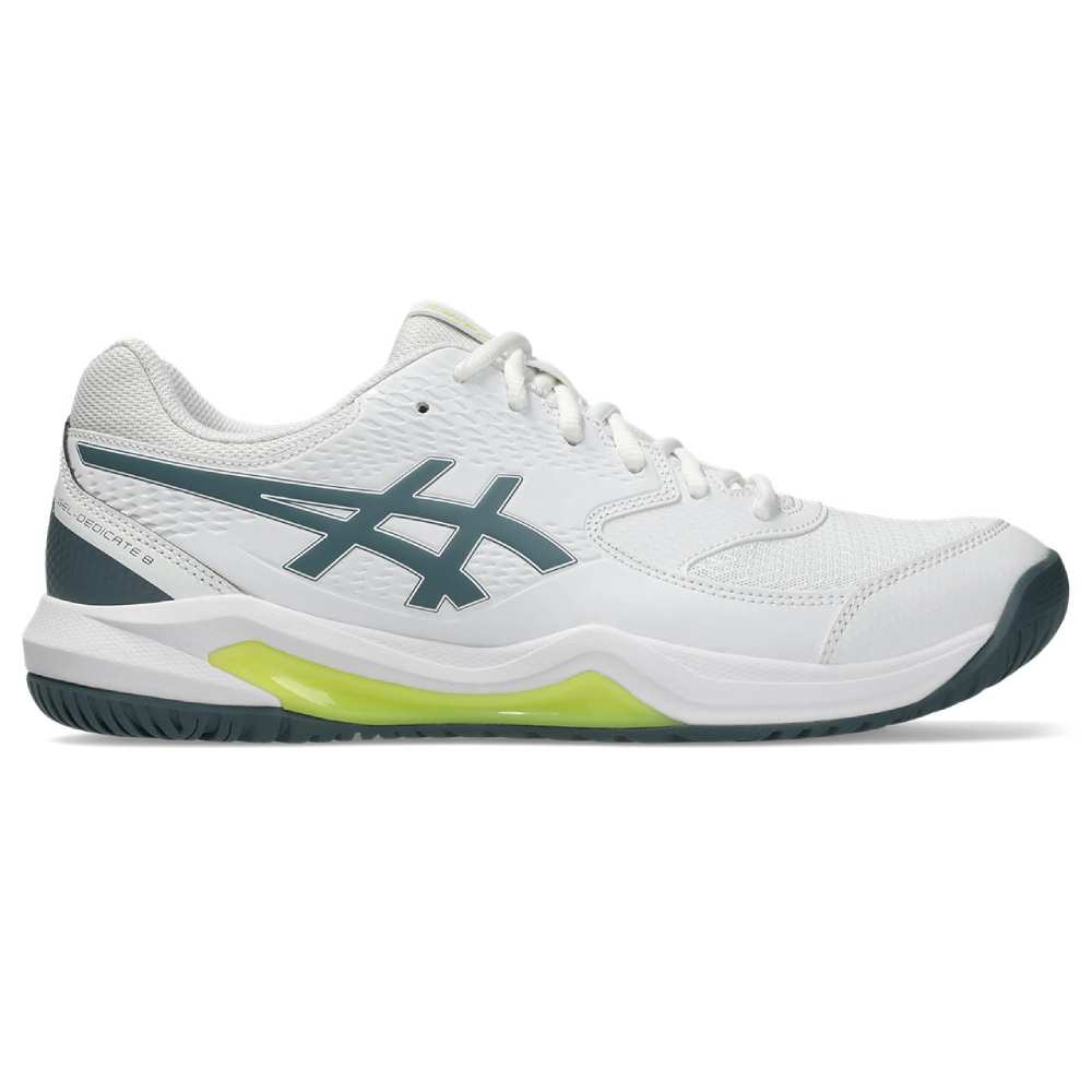 Asics Gel Dedicate 8 Men's Tennis Shoe (White/Ironclad) - RacquetGuys.ca
