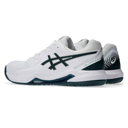 Asics Gel Dedicate 8 Wide Men's Tennis Shoe (White/Saxon Green) - RacquetGuys.ca