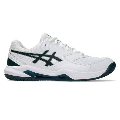 Asics Gel Dedicate 8 Wide Men's Tennis Shoe (White/Saxon Green) - RacquetGuys.ca