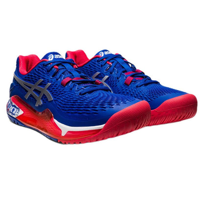 Asics Gel Resolution 9 London Wimbledon Edition Men's Tennis Shoe (Blue/Red) - RacquetGuys.ca