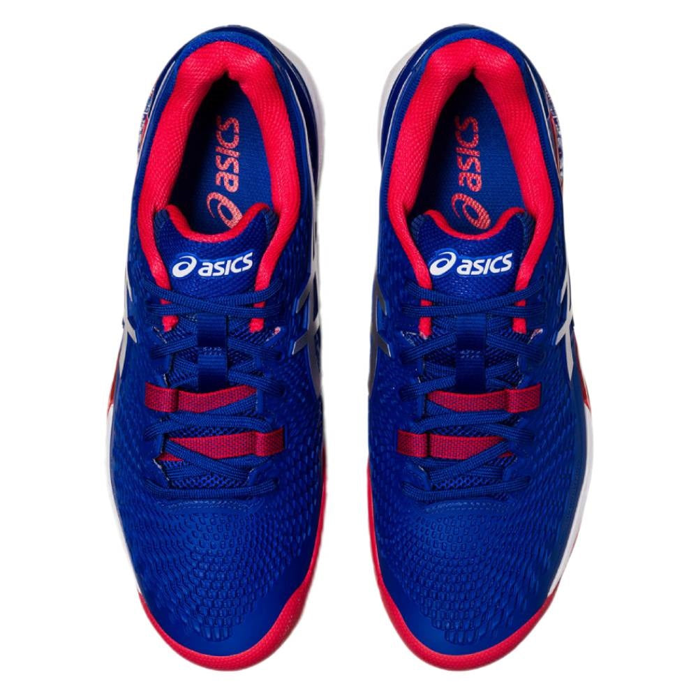 Asics Gel Resolution 9 London Wimbledon Edition Men's Tennis Shoe (Blue/Red) - RacquetGuys.ca