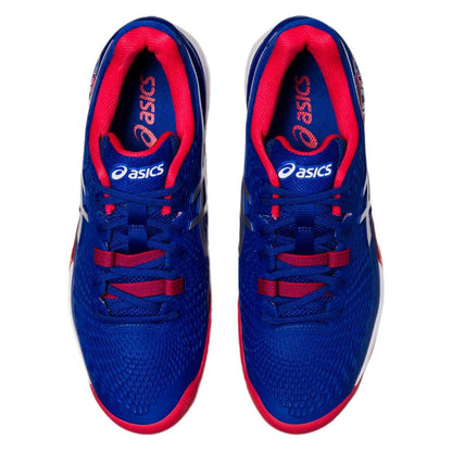 Asics Gel Resolution 9 London Wimbledon Edition Men's Tennis Shoe (Blue/Red) - RacquetGuys.ca
