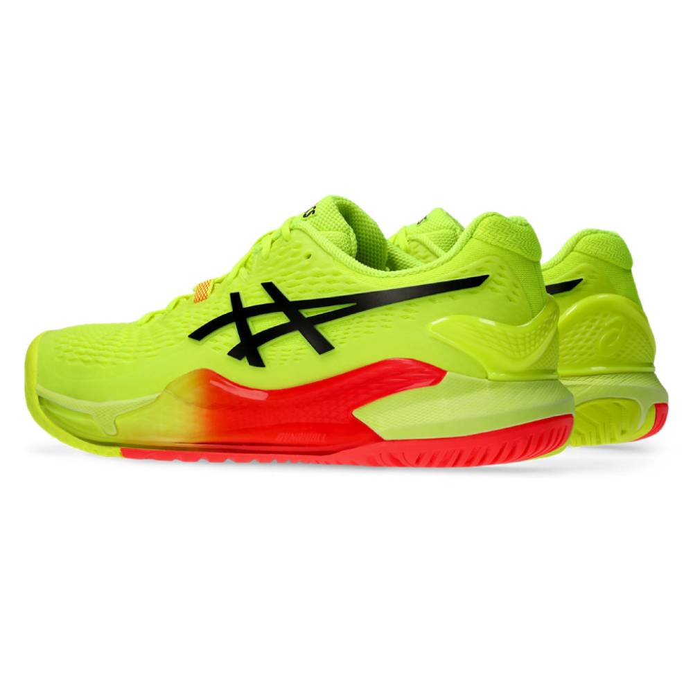 Asics Gel Resolution 9 Paris Edition Men's Tennis Shoe (Safety Yellow/Black) - RacquetGuys.ca