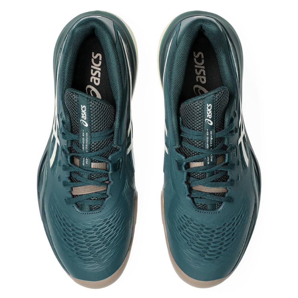 Asics Gel Resolution X Men's Tennis Shoe (Saxon Green/Birch) - RacquetGuys.ca