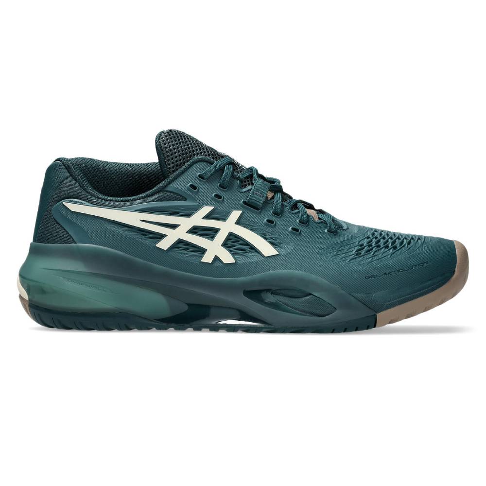 Asics Gel Resolution X Men's Tennis Shoe (Saxon Green/Birch) - RacquetGuys.ca