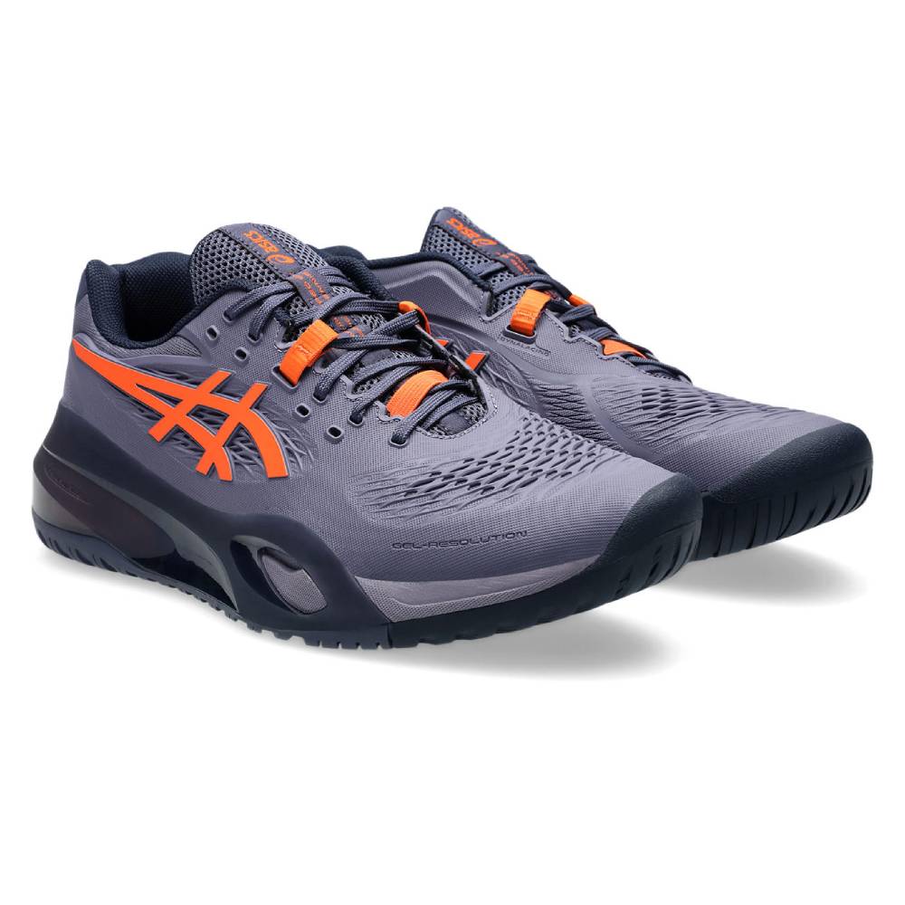 Asics Gel Resolution X Men's Tennis Shoe (Greyish Purple/Nova Orange) - RacquetGuys.ca