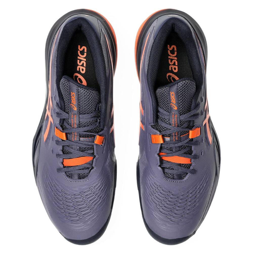 Asics Gel Resolution X Men's Tennis Shoe (Greyish Purple/Nova Orange) - RacquetGuys.ca