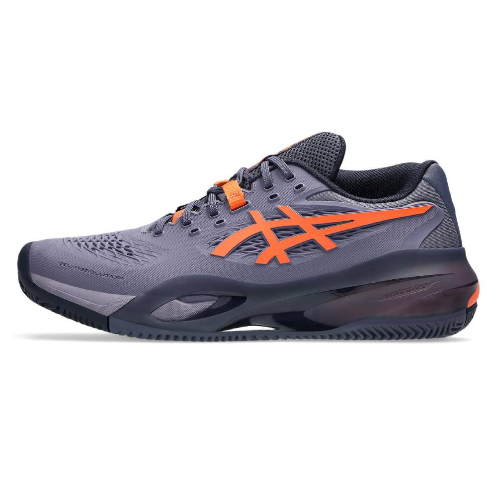 Asics Gel Resolution X Clay Men's Tennis Shoe (Greyish Purple/Nova Orange) - RacquetGuys.ca