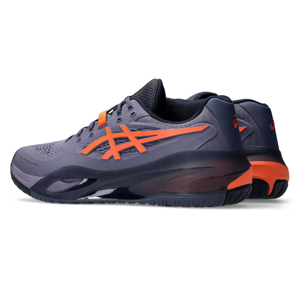 Asics Gel Resolution X Wide Men's Tennis Shoe (Greyish Purple/Nova Orange) - RacquetGuys.ca