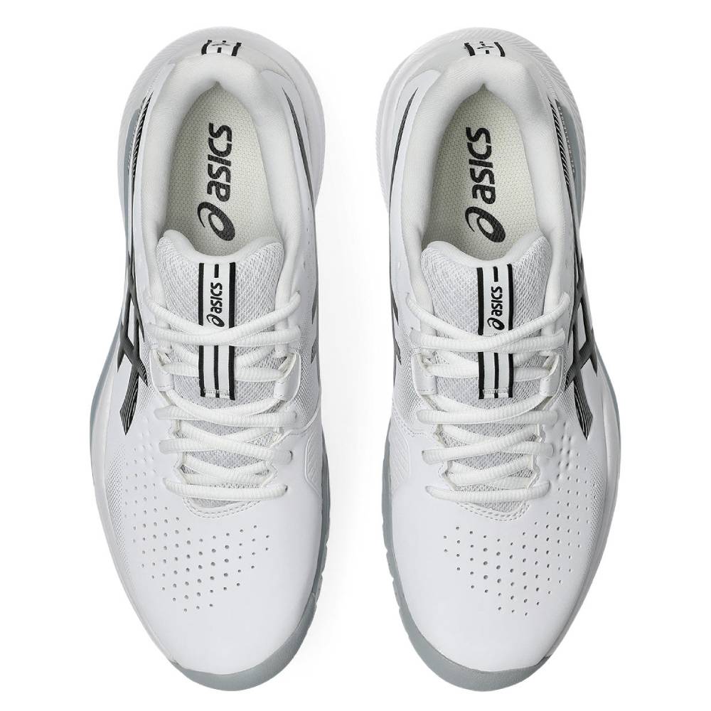 Asics Gel Challenger 15 Men's Tennis Shoe (White/Gunmetal) - RacquetGuys.ca
