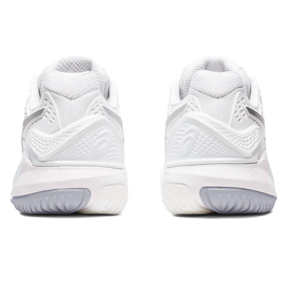 Asics Gel Resolution 9 Women's Tennis Shoe (White/Silver) - RacquetGuys.ca