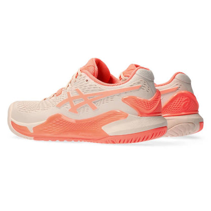 Asics Gel Resolution 9 Women's Tennis Shoe (Pink/Sun Coral) - RacquetGuys.ca