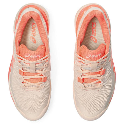 Asics Gel Resolution 9 Women's Tennis Shoe (Pink/Sun Coral) - RacquetGuys.ca