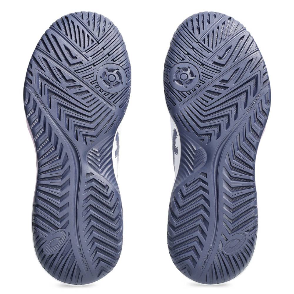 Asics Gel Dedicate 8 Wide Women's Tennis Shoe (White/Indigo Fog) - RacquetGuys.ca