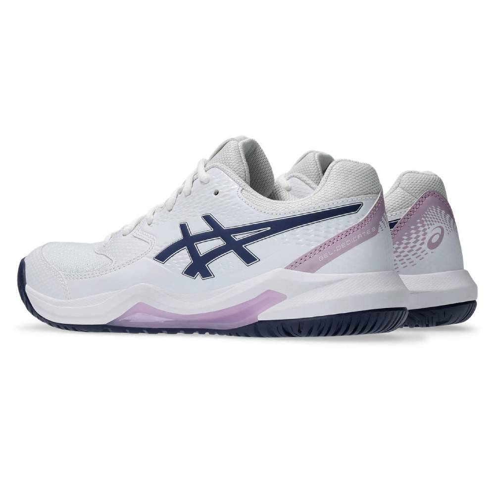 Asics Gel Dedicate 8 Women's Tennis Shoe (White/Indigo Fog) - RacquetGuys.ca