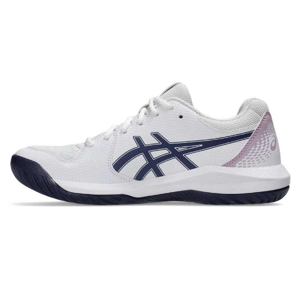 Asics Gel Dedicate 8 Women's Tennis Shoe (White/Indigo Fog) - RacquetGuys.ca