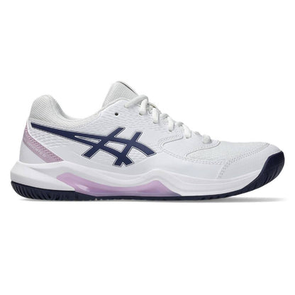 Asics Gel Dedicate 8 Women's Tennis Shoe (White/Indigo Fog) - RacquetGuys.ca