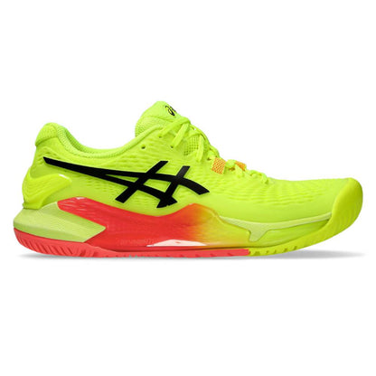 Asics Gel Resolution 9 Paris Edition Women's Tennis Shoe (Safety Yellow/Black) - RacquetGuys.ca