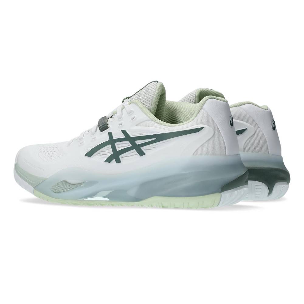 Asics Gel Resolution X Wide Women's Tennis Shoe (White/Monument Blue) - RacquetGuys.ca