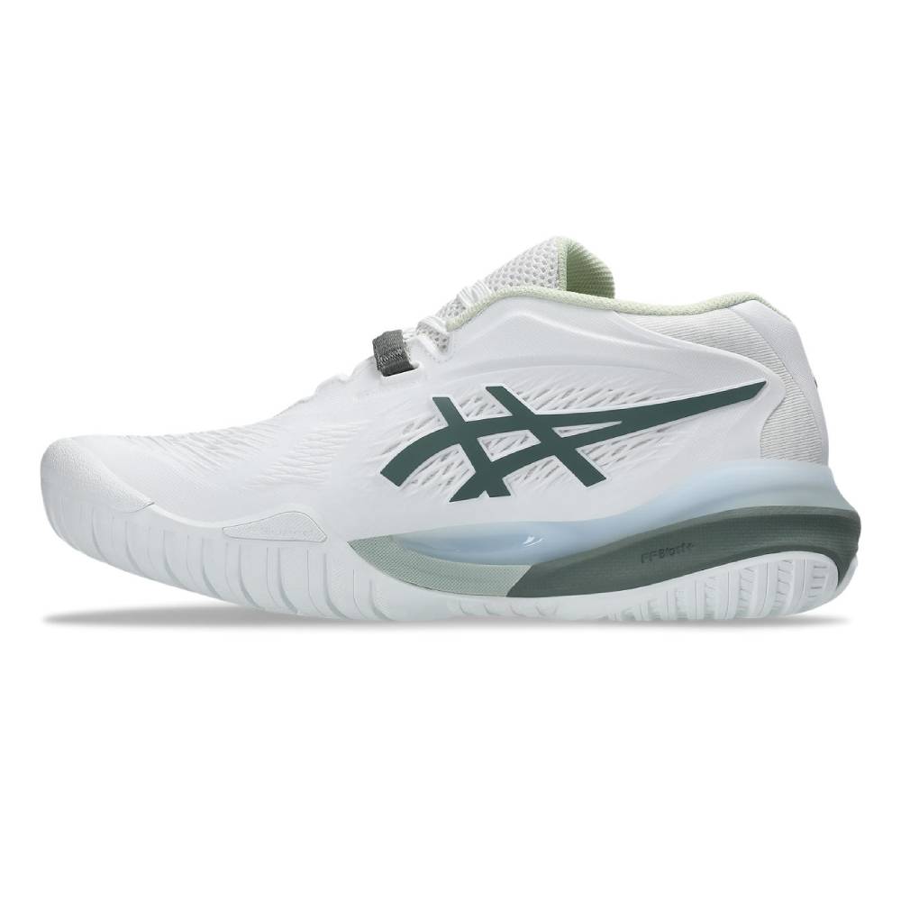 Asics Gel Resolution X Wide Women's Tennis Shoe (White/Monument Blue) - RacquetGuys.ca