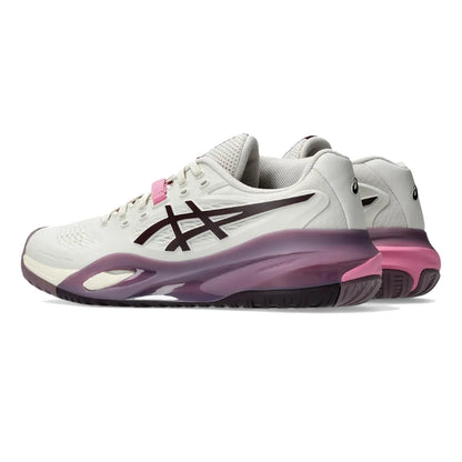 Asics Gel Resolution X Wide Women's Tennis Shoe (Soft Oat/Dark Aubergine) - RacquetGuys.ca