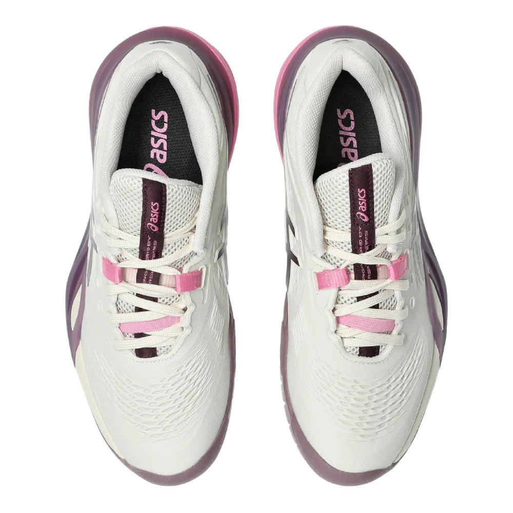 Asics Gel Resolution X Wide Women's Tennis Shoe (Soft Oat/Dark Aubergine) - RacquetGuys.ca