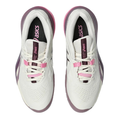 Asics Gel Resolution X Wide Women's Tennis Shoe (Soft Oat/Dark Aubergine) - RacquetGuys.ca