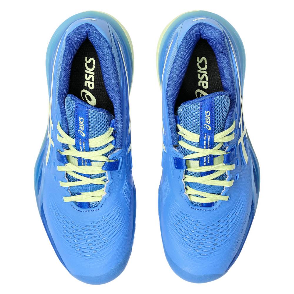 Asics Gel Resolution X Women's Tennis Shoe (Blue Coast/Huddle Yellow) - RacquetGuys.ca