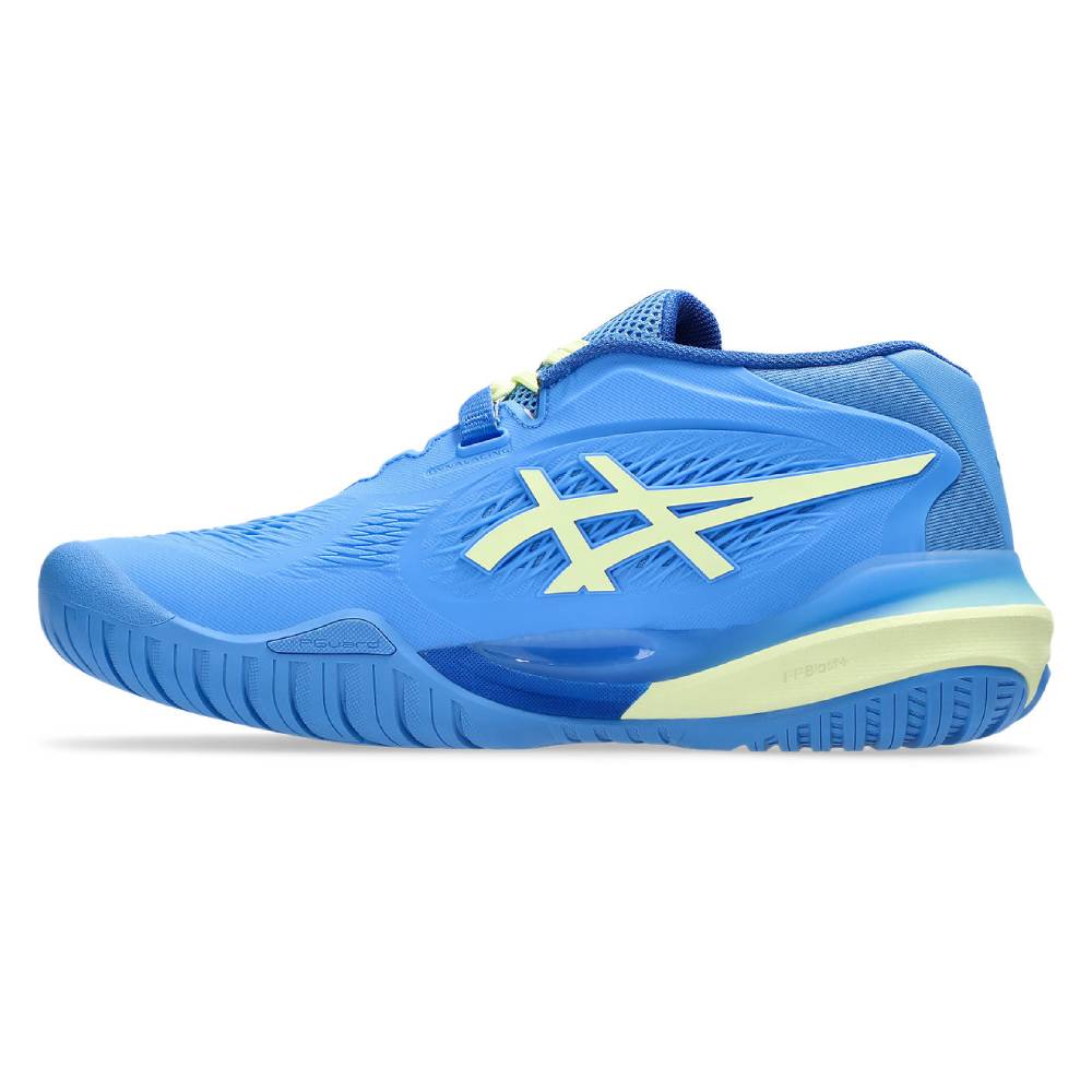 Asics Gel Resolution X Women's Tennis Shoe (Blue Coast/Huddle Yellow) - RacquetGuys.ca