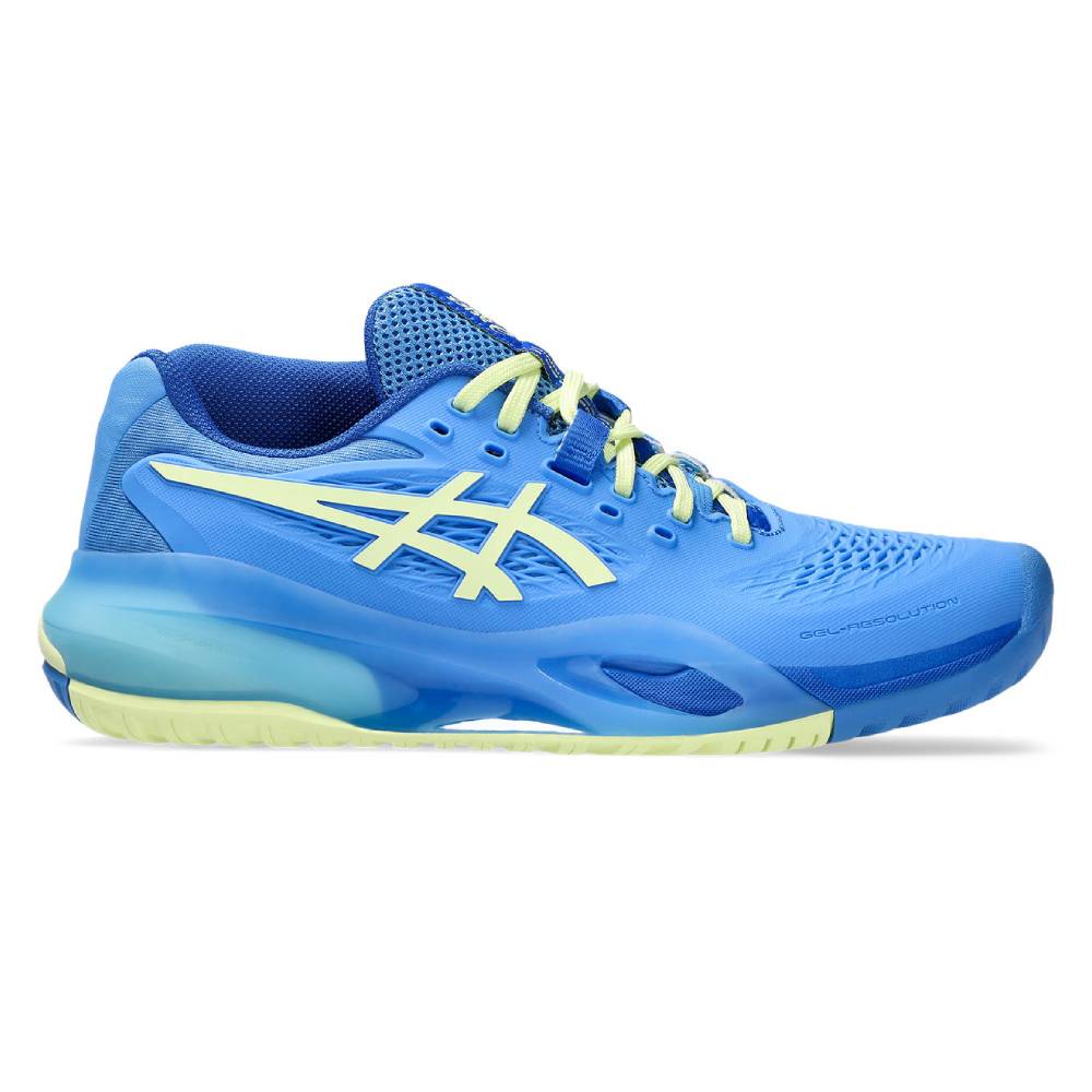 Asics Gel Resolution X Women's Tennis Shoe (Blue Coast/Huddle Yellow) - RacquetGuys.ca
