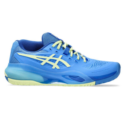 Asics Gel Resolution X Women's Tennis Shoe (Blue Coast/Huddle Yellow) - RacquetGuys.ca