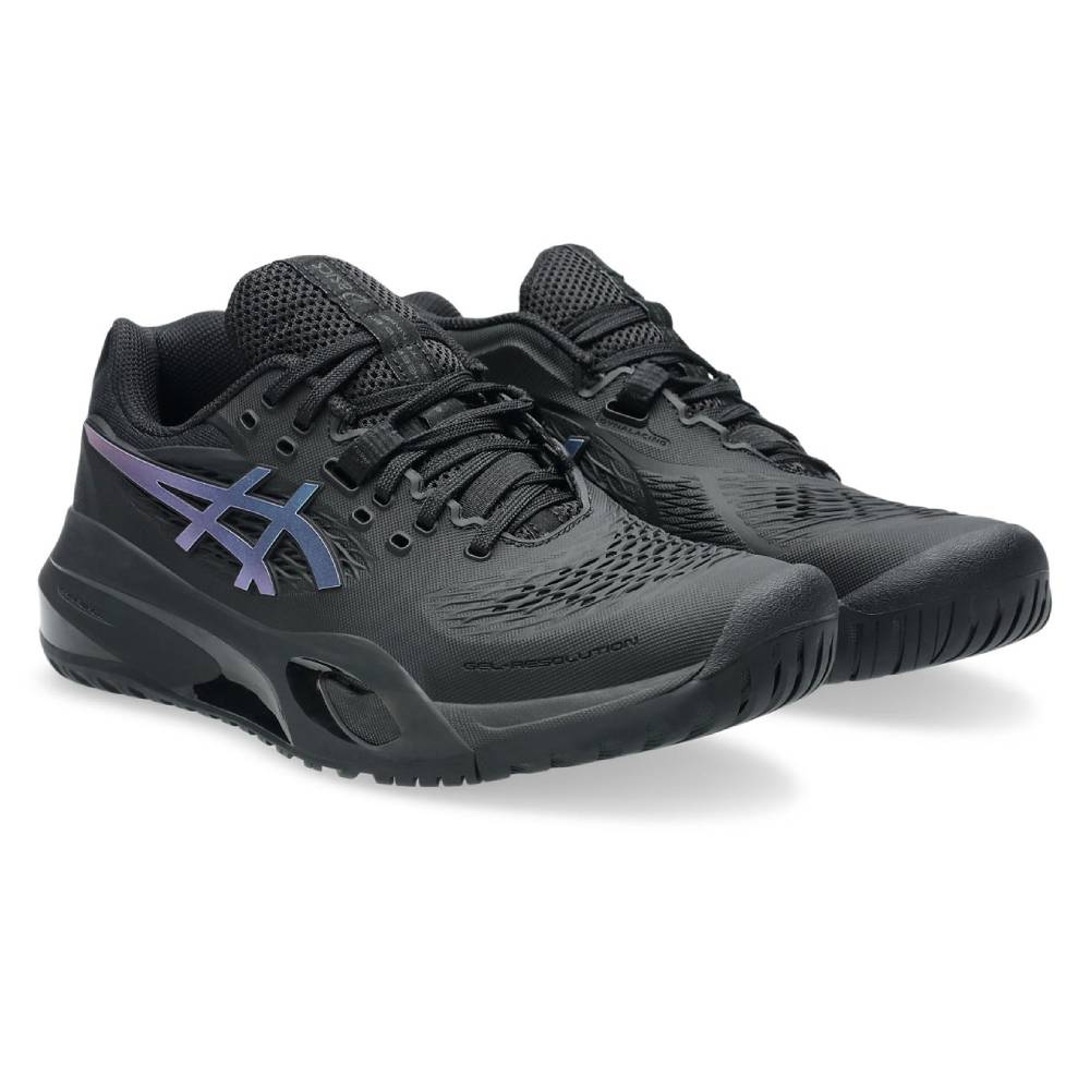 Asics Gel Resolution X Night Energy Women's Tennis Shoe (Black/Prism Blue) - RacquetGuys.ca