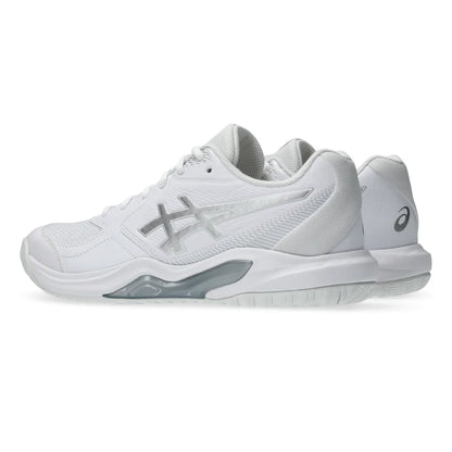 Asics Gel Dedicate 9 Wide Women's Tennis Shoe (White/Pure Silver) - RacquetGuys.ca