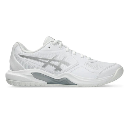 Asics Gel Dedicate 9 Wide Women's Tennis Shoe (White/Pure Silver) - RacquetGuys.ca