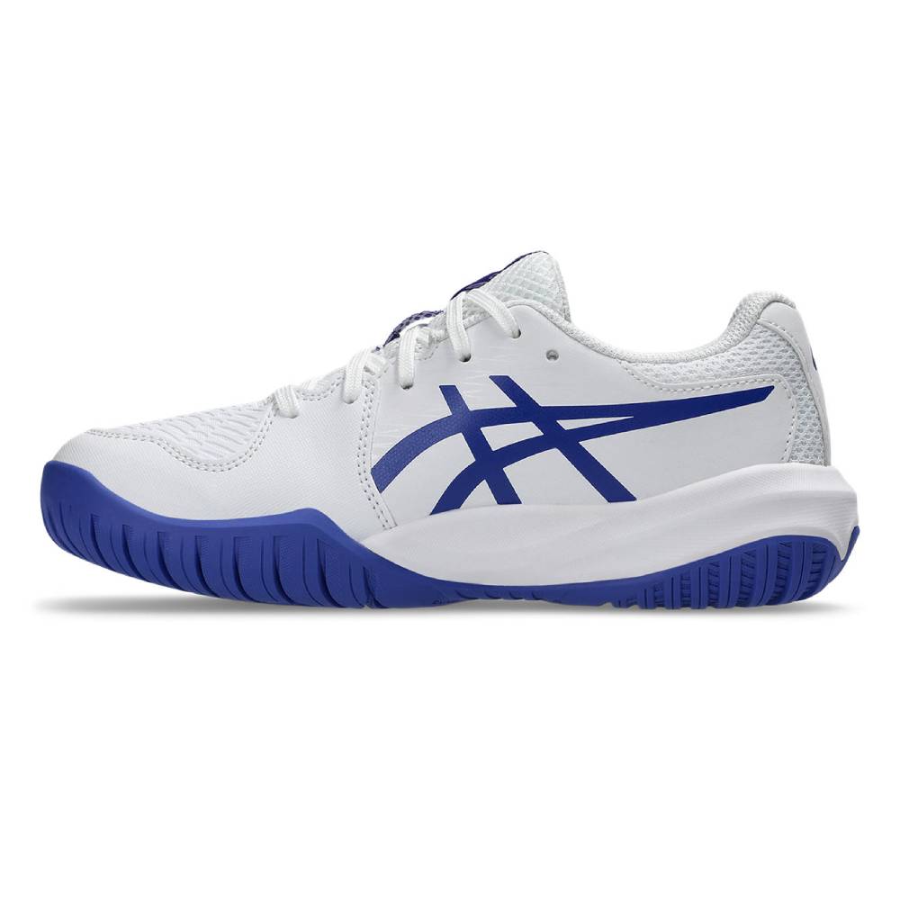 Asics Gel Resolution X  Junior Tennis Shoe (White/Dark Cobalt) - RacquetGuys.ca