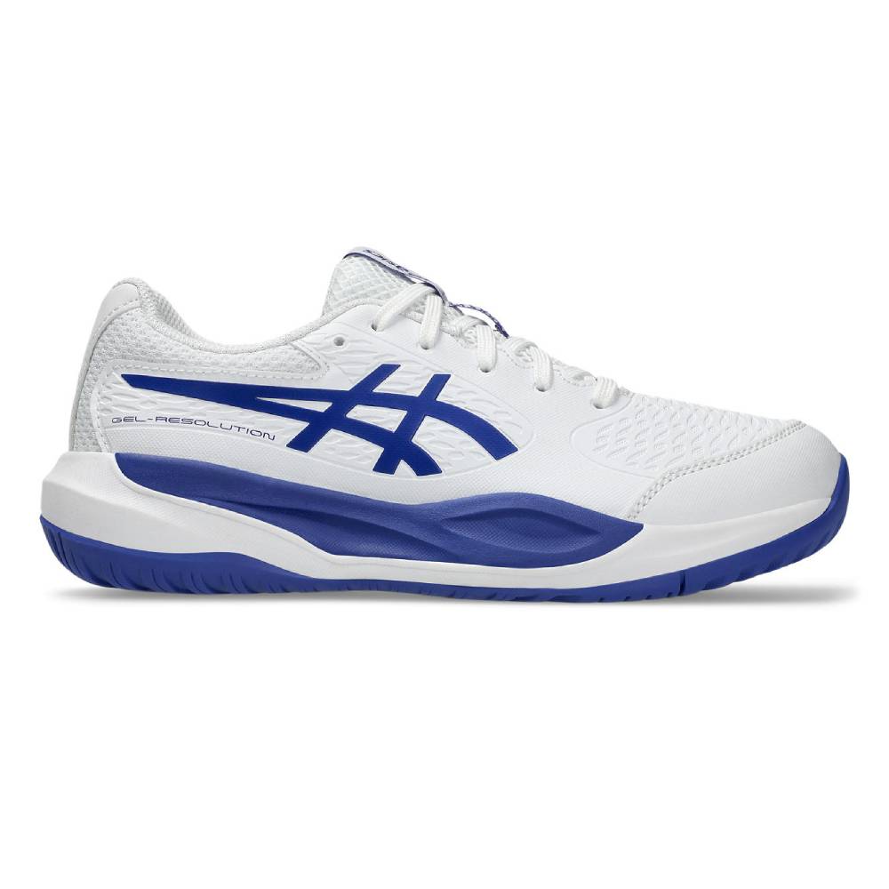 Asics Gel Resolution X  Junior Tennis Shoe (White/Dark Cobalt) - RacquetGuys.ca