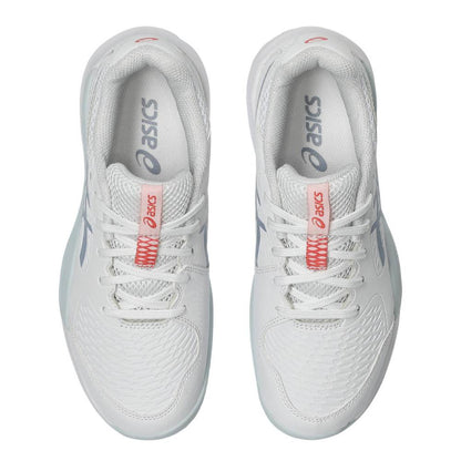 Asics Gel Resolution X GS Junior Tennis Shoe (White/Grey Blue) - RacquetGuys.ca