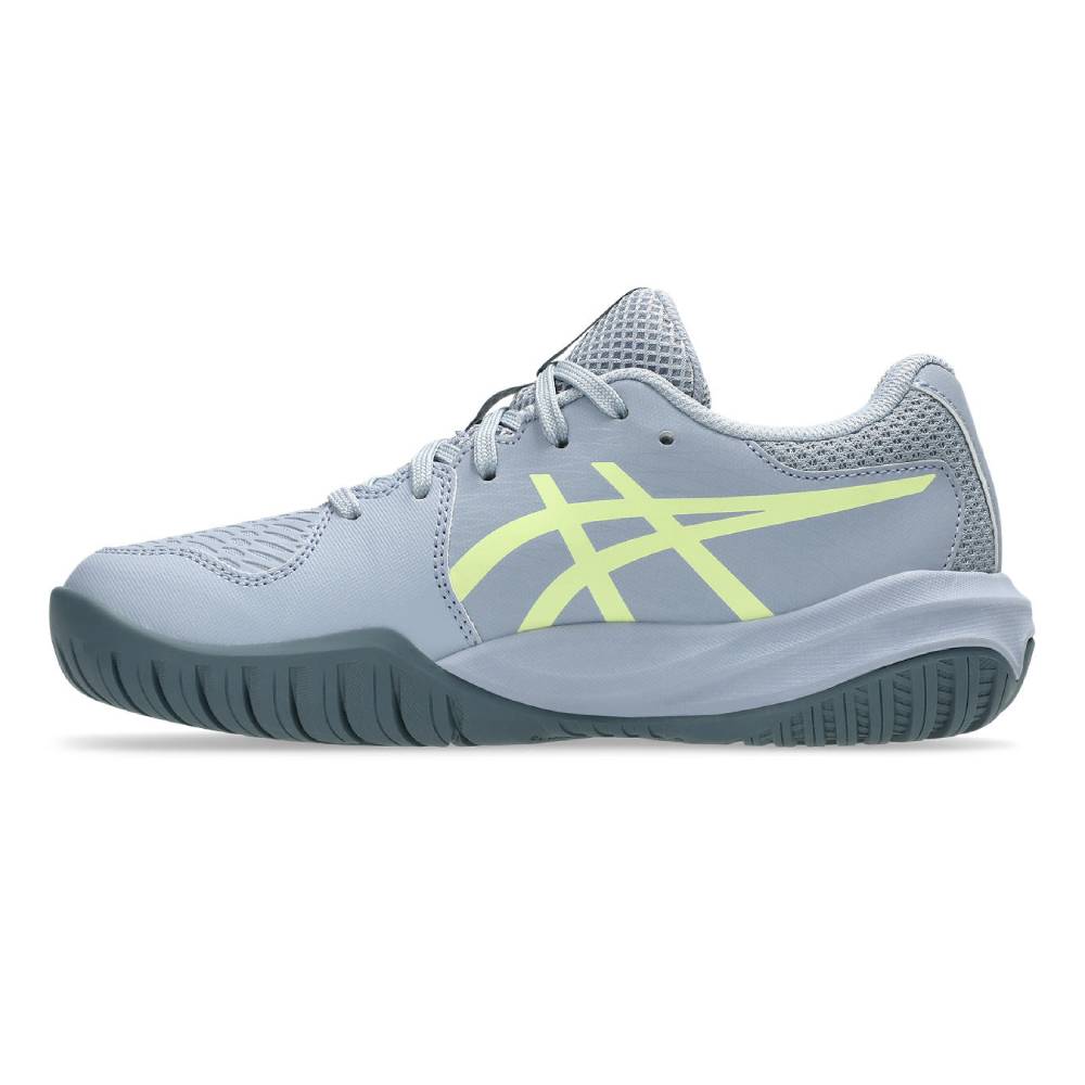 Asics Gel Resolution X Junior Tennis Shoe (Grey Blue/Pistachio) - RacquetGuys.ca