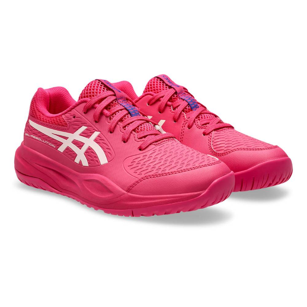 Asics Gel Resolution X Junior Tennis Shoe (Bright Rose/Cream) - RacquetGuys.ca