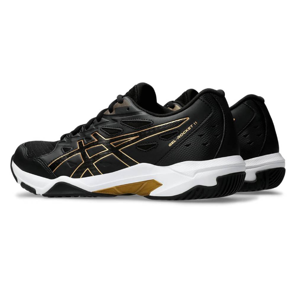 Asics Gel Rocket 11 Men's Indoor Court Shoe (Black/Pure Gold) - RacquetGuys.ca