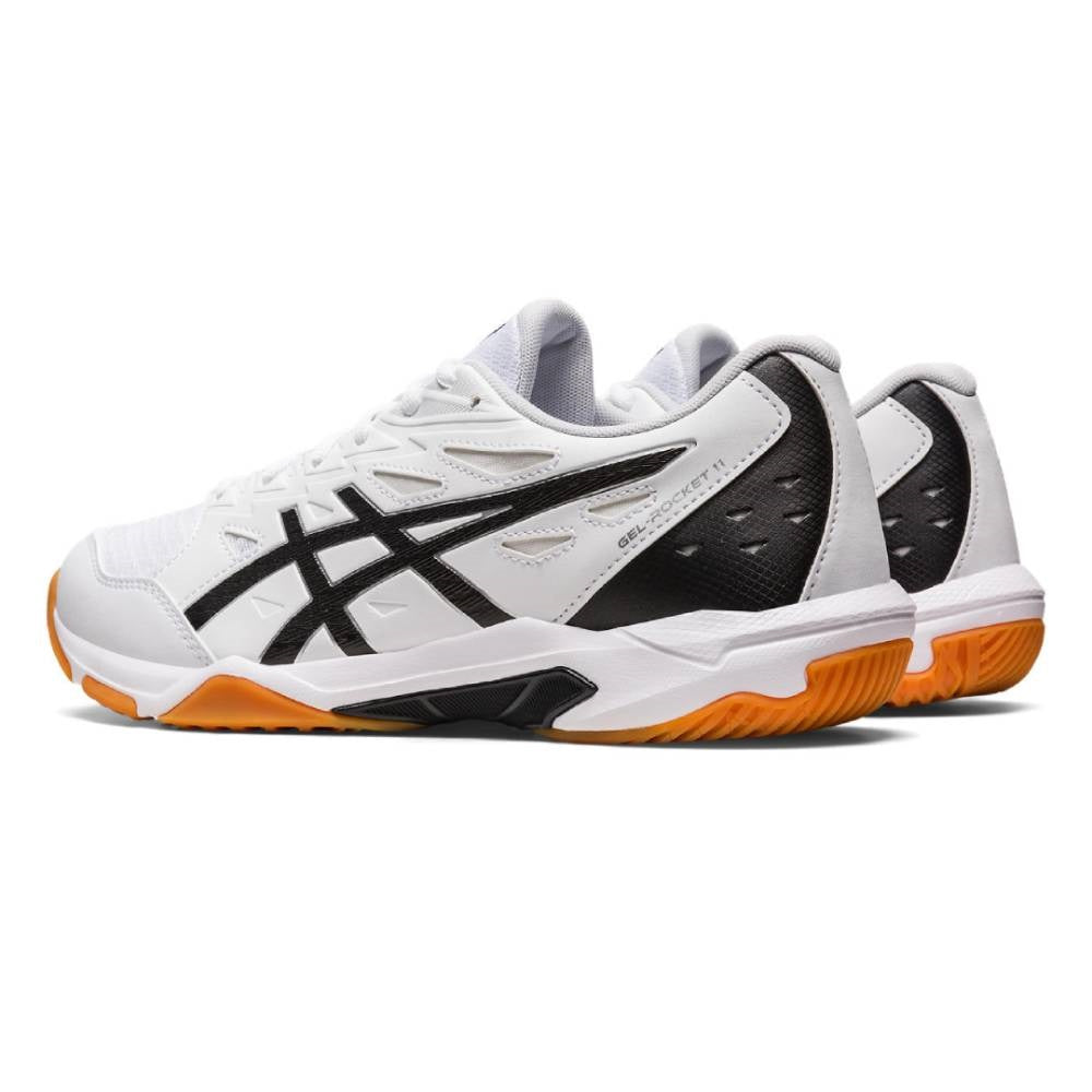 Asics Gel Rocket 11 Men's Indoor Court Shoe (White/Silver) - RacquetGuys.ca