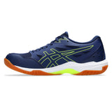 Asics Gel Rocket 11 Men's Indoor Court Shoe (Blue Expanse/Safety Yellow) - RacquetGuys.ca