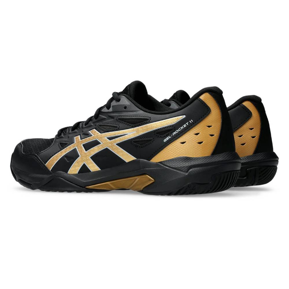 Asics Gel Rocket 11 Wide Men's Indoor Court Shoe (Black/Piedmont Grey) - RacquetGuys.ca