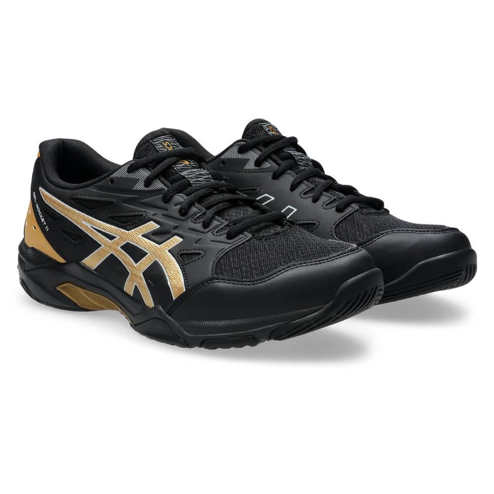 Asics Gel Rocket 11 Wide Men's Indoor Court Shoe (Black/Piedmont Grey) - RacquetGuys.ca