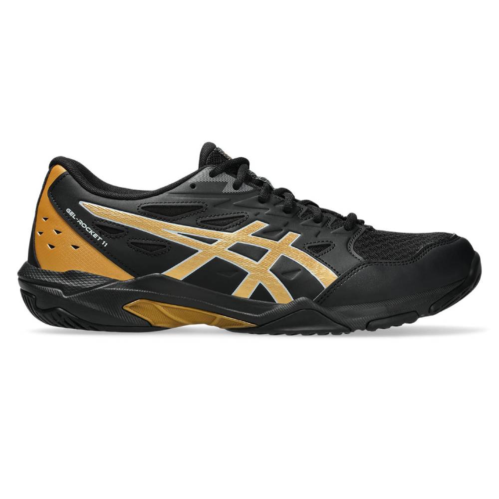 Asics Gel Rocket 11 Wide Men's Indoor Court Shoe (Black/Piedmont Grey) - RacquetGuys.ca