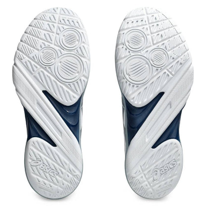 Asics Powerbreak FF Men's Indoor Court Shoe (White/Vintage Indigo) - RacquetGuys.ca