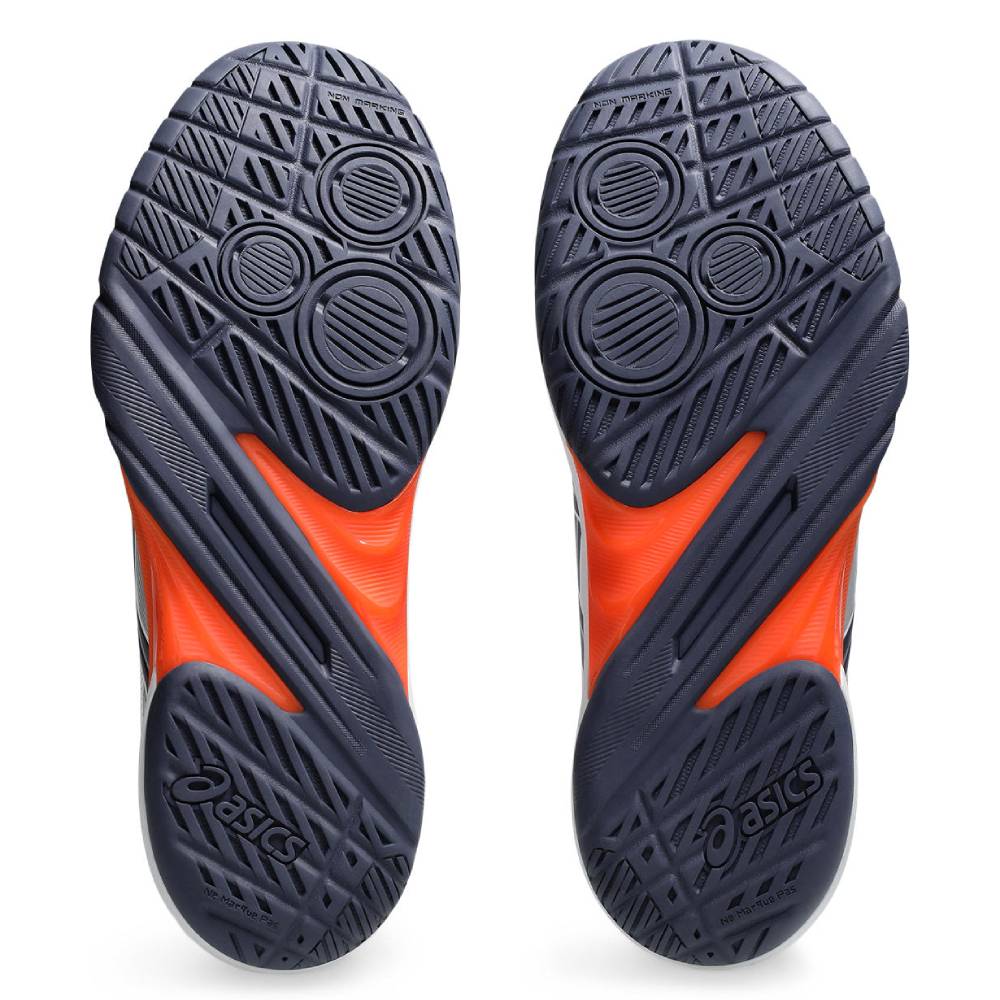 Asics Powerbreak FF Men's Indoor Court Shoe (White/Nova Orange) - RacquetGuys.ca