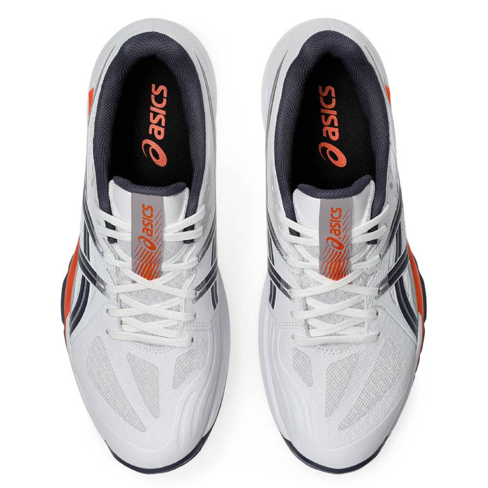 Asics Powerbreak FF Men's Indoor Court Shoe (White/Nova Orange) - RacquetGuys.ca