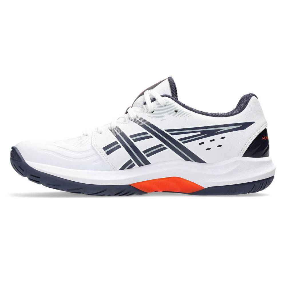 Asics Powerbreak FF Men's Indoor Court Shoe (White/Nova Orange) - RacquetGuys.ca