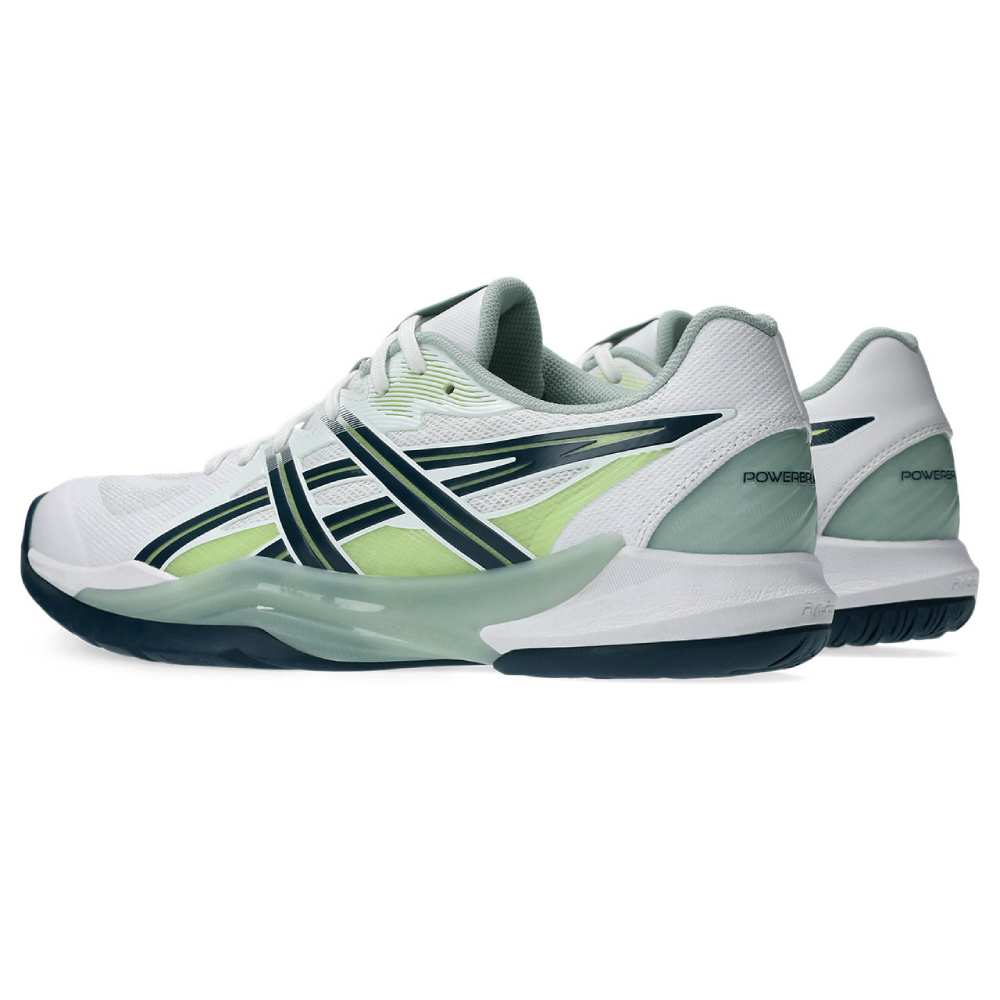 Asics Powerbreak FF Men's Indoor Shoe (White/Tranquil Teal) - RacquetGuys.ca